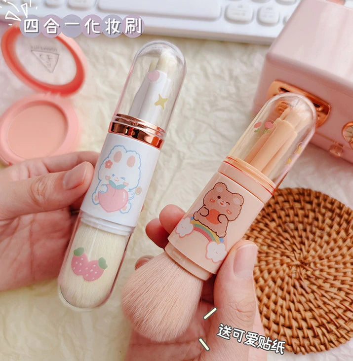 4 in 1 Kawaii Makeup Brush Set Blush Cosmetic Eyeshadow Kawaii Babe