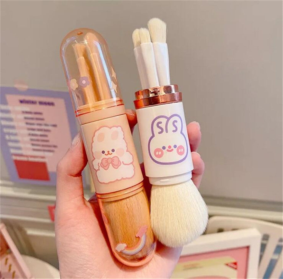 4 in 1 Kawaii Makeup Brush Set Blush Cosmetic Eyeshadow Kawaii Babe