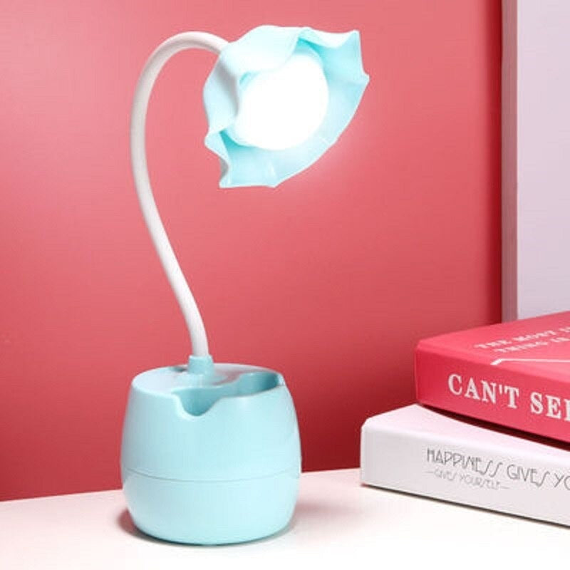 Tulip Desk Lamp - Blue - bedroom, bedroom decor, lamp, desk fairy kei