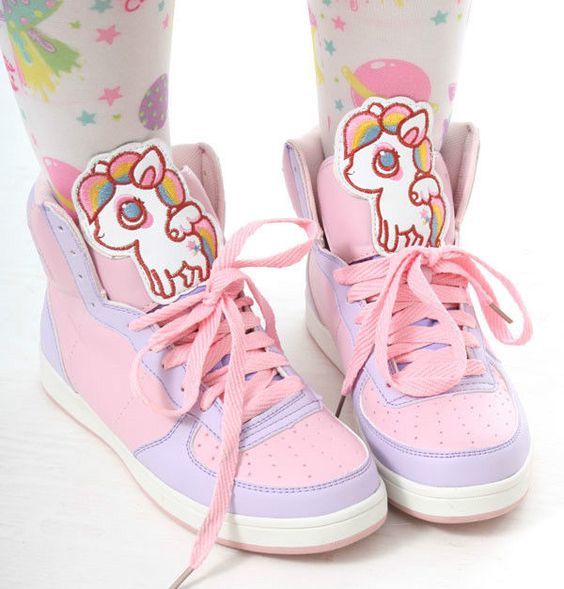 Black Pink Pastel Goth Lolita Sneakers Shoes Kawaii Goth | Kawaii Babe 8