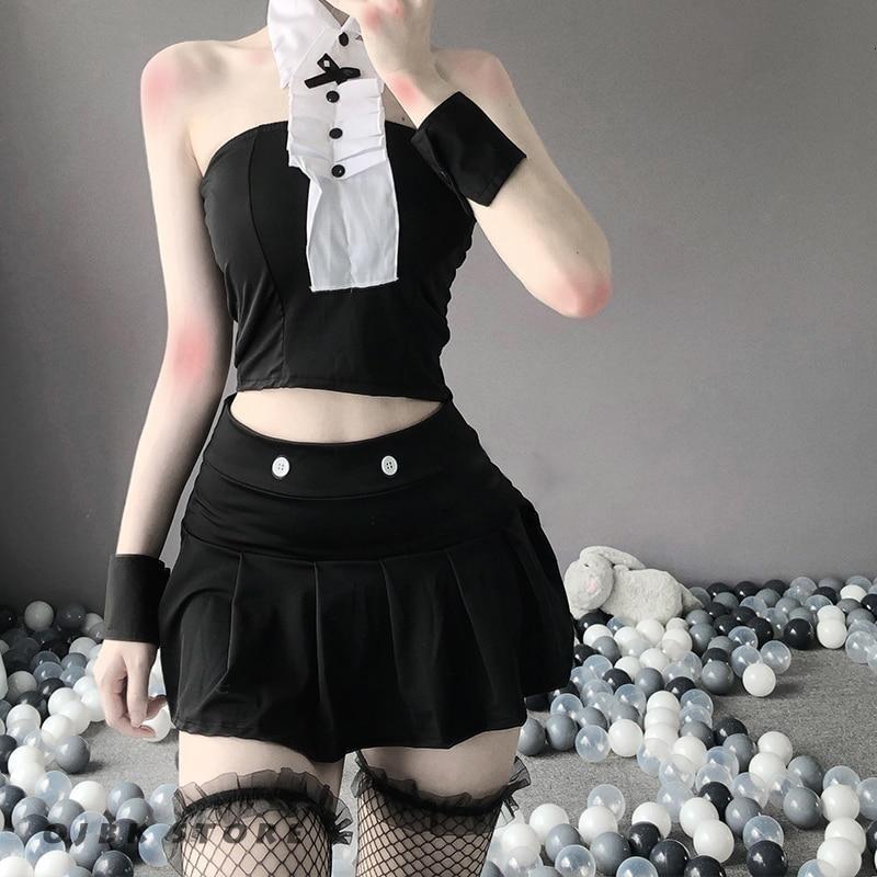 Tuxedo Maid Lingerie Set - cat cosplay, maid, cosplaying, lingerie set, maid