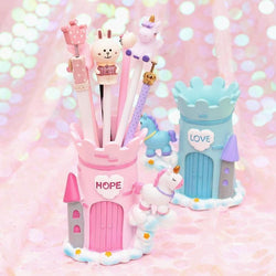 Kawaii Unicorn Castle Pen Holder Pencil Box Storage Desk Organizer Fairy Kei 