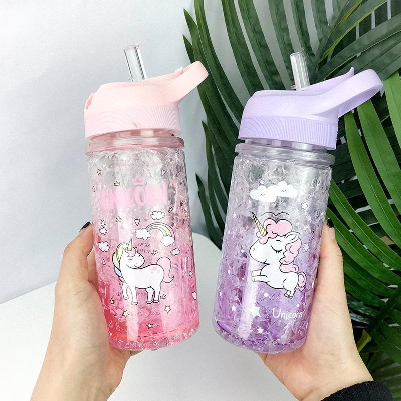 Rainbow Unicorn Kids Water Bottle, Kids Sippy Cup, Toddler Water