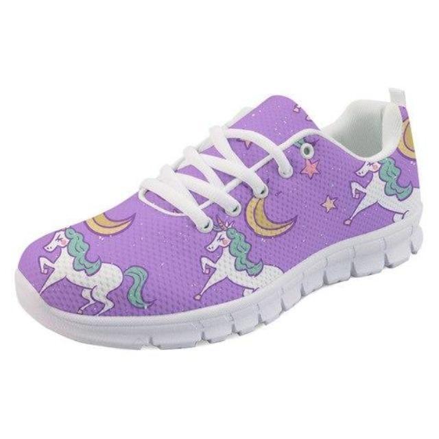 Kawaii Purple Unicorn Shoes Sneakers Athletic Footwear Cute Pastel Fairy Kei Style 