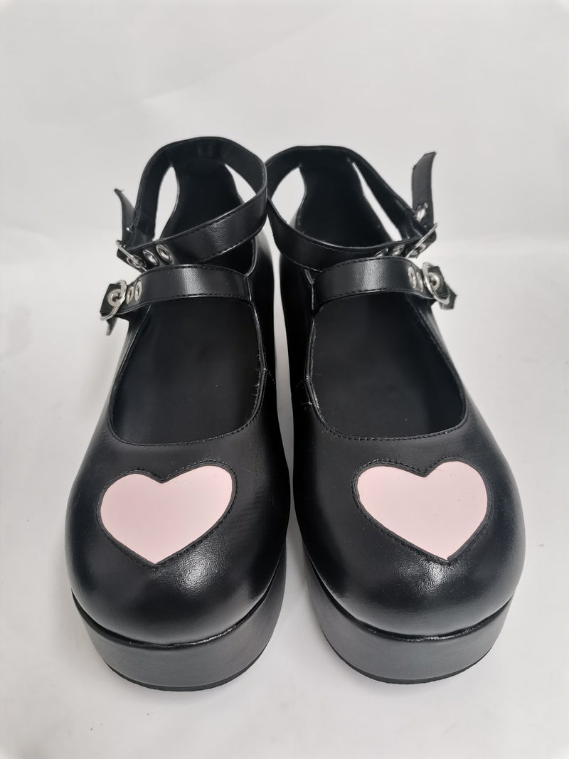 Love Heart Pink Sneakers Lolita Shoes Kawaii Dollette Kawaii Babe 6
