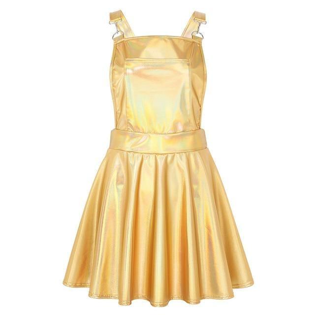 Vinyl Princess Jumpsuit - Gold / S - overalls