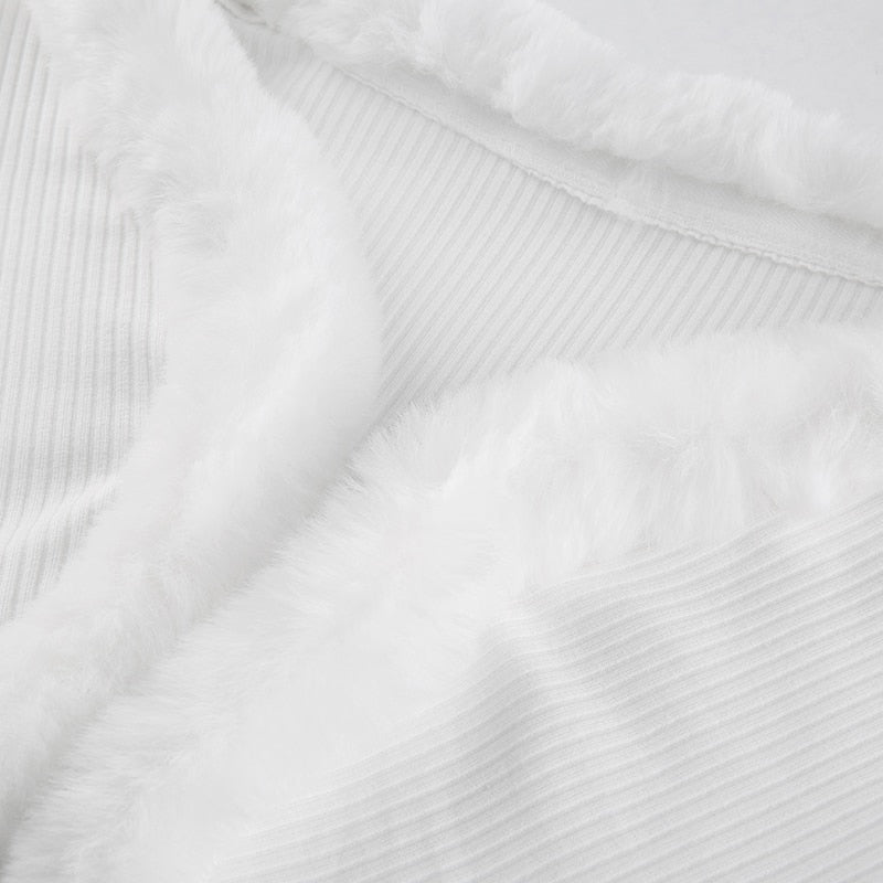 White Fur Trim Cardigan - cardigan, cardigans, coquette, dollette, fae Kawaii Babe