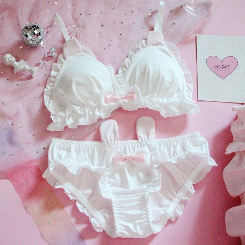 White Rabbit Lingerie Set Baby Bunny Kawaii Harajuku Kawaii Babe