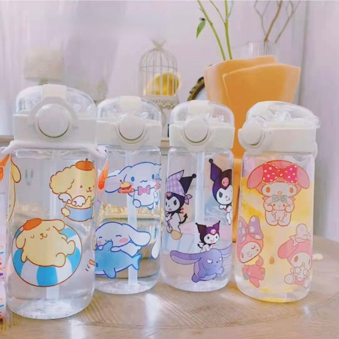 White Sanrio Water Bottles Sippy Cup Drinkware Melody Cinnamoroll ...