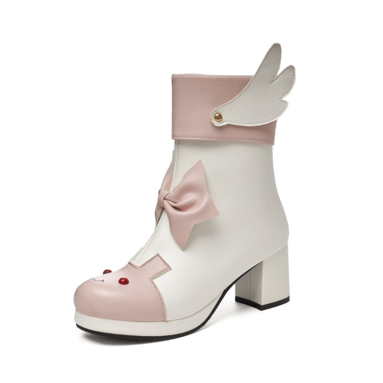 Winged Bunny Booties - anime, anke booties, ankle boots