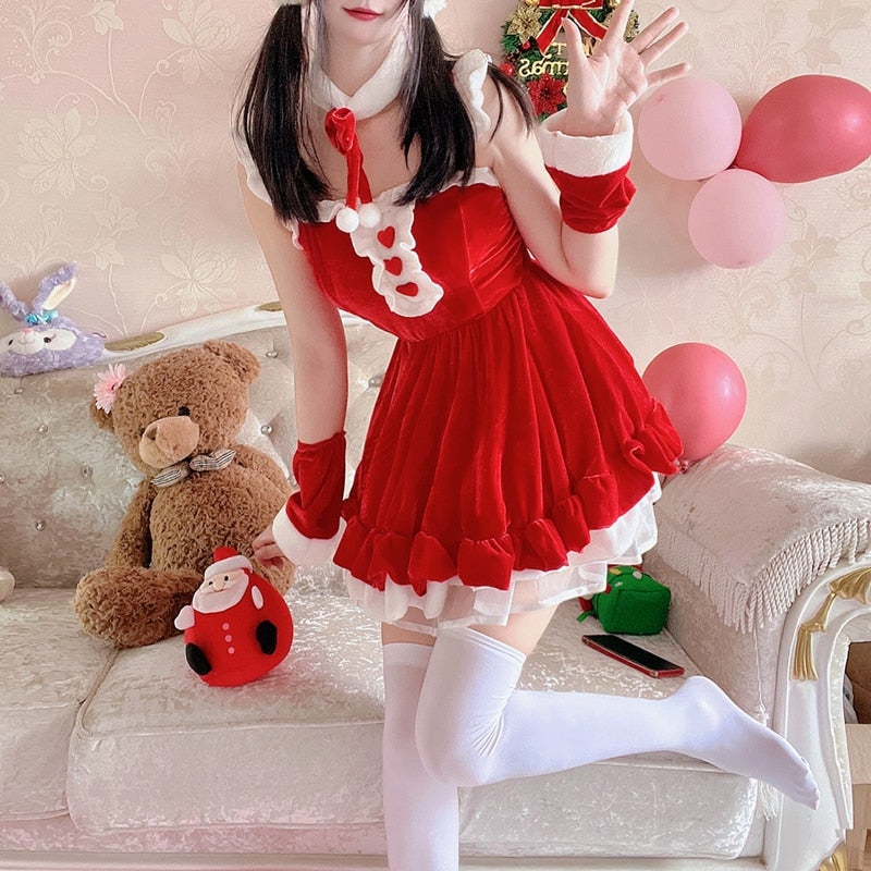 Kawaii Winter Bunny Cosplay Set Velvet Velour Fabric – Kawaii Babe