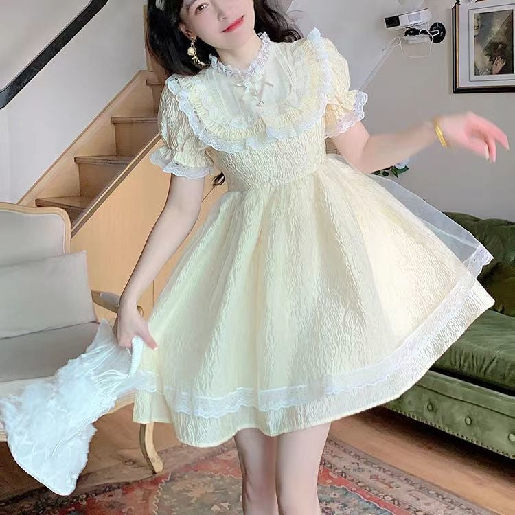 Yellow Sweetheart Dress Fairycore Angelcore Cute Pastel Kawaii Babe